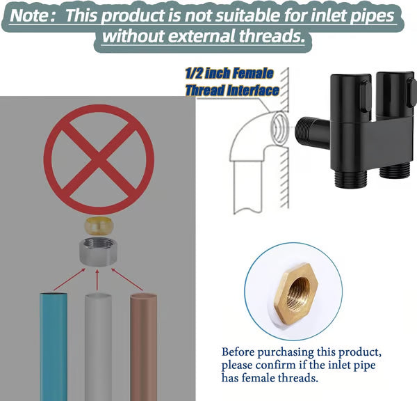 1-In-2-Handheld Out Dual Control Valve Bidet Sprayer for Toilet