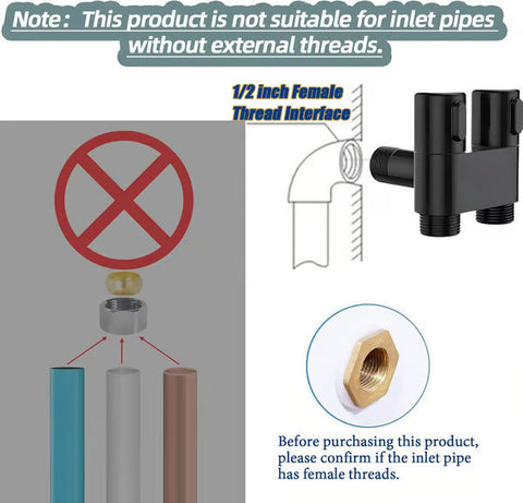 1-In-2-Handheld Out Dual Control Valve Bidet Sprayer for Toilet