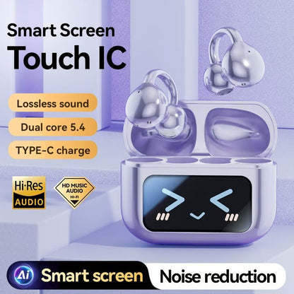🔥2025 New Arrival - Ear Clip Style Bluetooth Translation Headset With Touch Screen
