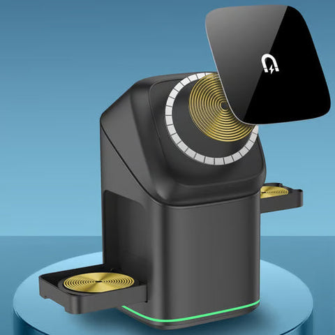 🔥Hot Sale🔥3-in-1 MagSafe Wireless Charging Station with Auto-Rotation – Works with iPhone, Samsung & All Qi-Enabled Devices