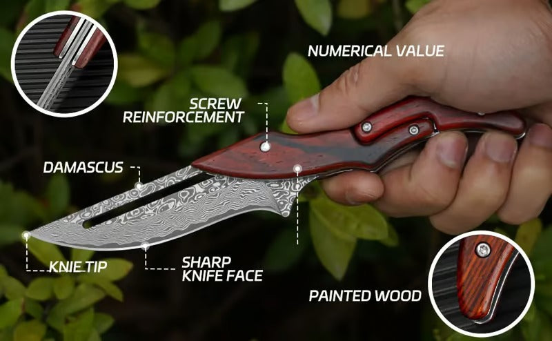 Damascus Steel Folding Knife🔪
