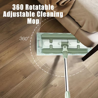 🏆Hot Sale 49% OFF⏳Flat Mop with Stainless Steel Handle with Reusable Washable Mop Cloths
