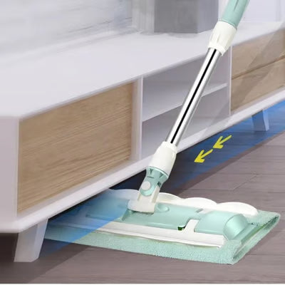 🏆Hot Sale 49% OFF⏳Flat Mop with Stainless Steel Handle with Reusable Washable Mop Cloths