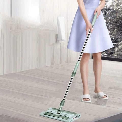 🏆Hot Sale 49% OFF⏳Flat Mop with Stainless Steel Handle with Reusable Washable Mop Cloths