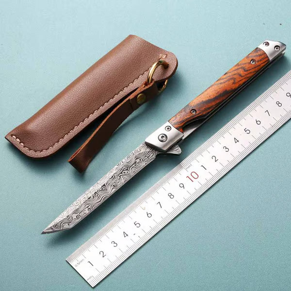 Folding Multi Tool Knife with Leather Pouch