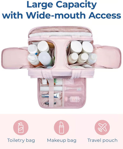 Large Capacity Wide-Open Travel Cosmetic Bag