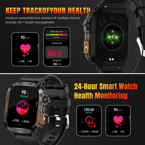 Men's Military Outdoor Sports Smart Watch for Android & IOS