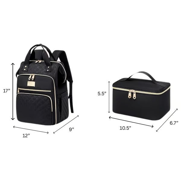 🎒✨Large-Capacity Quilted Backpack with Multiple Compartments for Travel, Lunch & Camping