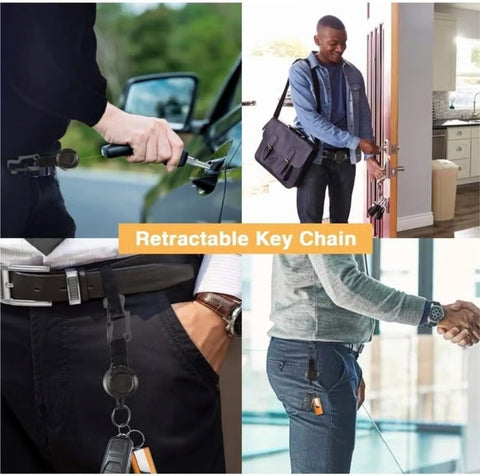 🔥Summer Hot Sale Promotion-49% OFF⏰-Outdoor Automatic Retractable Wire Rope Luya Tactical Keychain